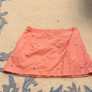 Vineyard Vines Coral Mini Skirt with Whale Embroidery